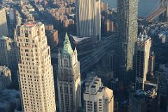 24 30 Park Place, Woolworth Building, Barclay Tower, New York by Gehry, The Beekman Close Up From One World Trade Center Observatory Late Afternoon